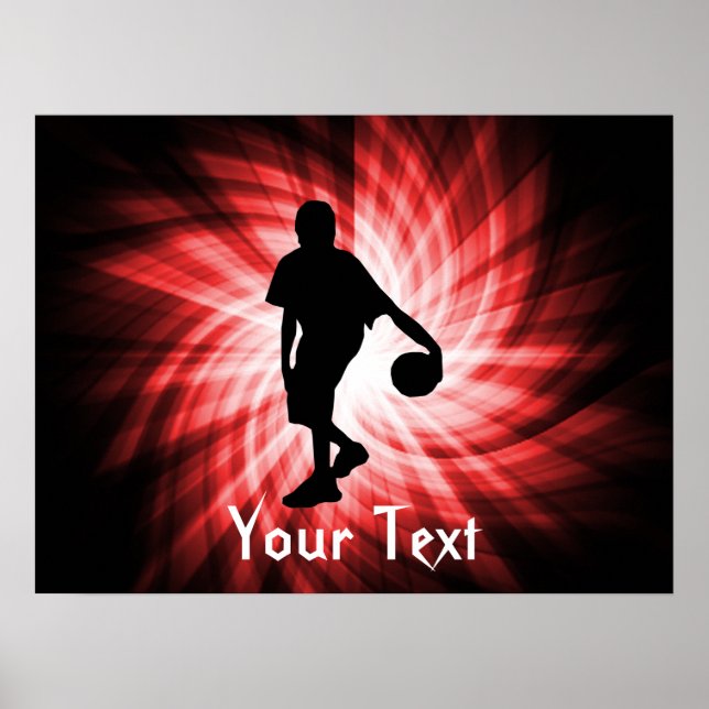 Basketball-Spieler, rot Poster (Vorne)