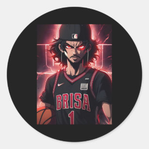 Basketball-Spieler Runder Aufkleber
