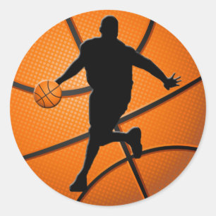 BASKETBALL-SPIELER RUNDER AUFKLEBER