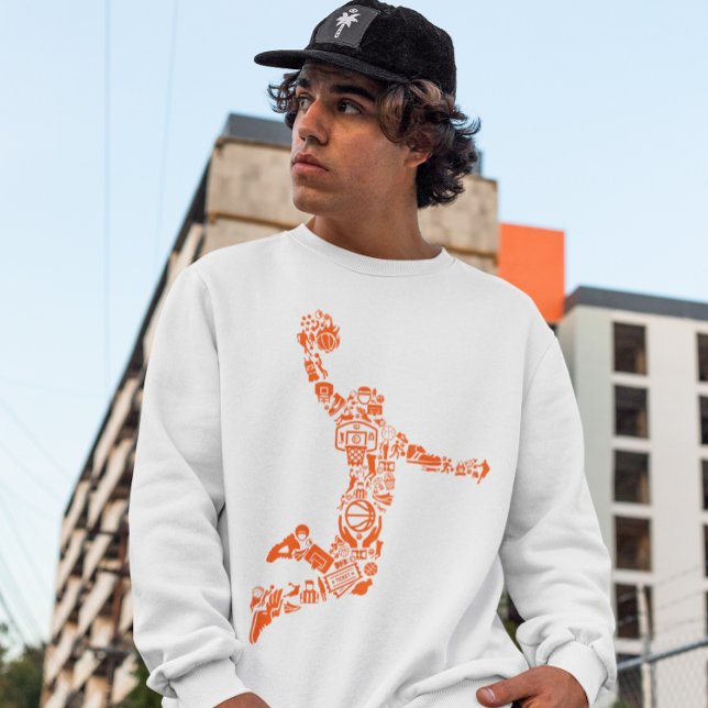 Basketball-Spieler Slam die Ball-Symbole Sweatshirt (Von Creator hochgeladen)
