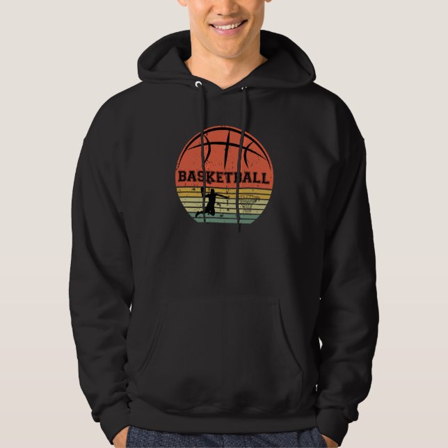 Basketball-Spieler Slam dunk Vintag Retro-Sonnenun Hoodie (Vorderseite)