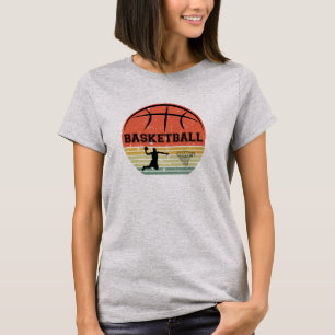 Basketball-Spieler Slam dunk Vintag Retro-Sonnenun T-Shirt