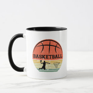 Basketball-Spieler Slam dunk Vintag Retro-Sonnenun Tasse