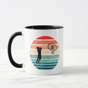 Basketball-Spieler Slam dunk Vintag Retro-Sonnenun Tasse