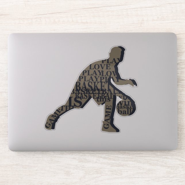 Basketball-Spieler treibe Aufkleber (Computer)