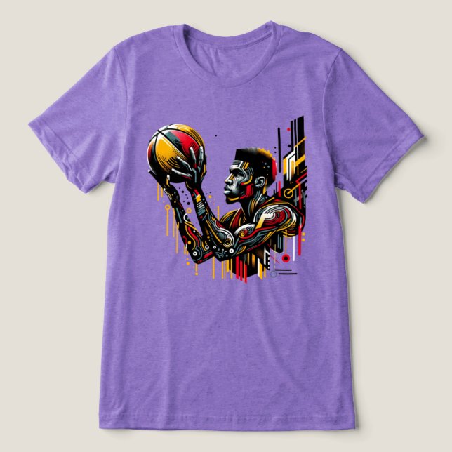 Basketball-Spieler Tri-Blend Shirt (Design Vorderseite)