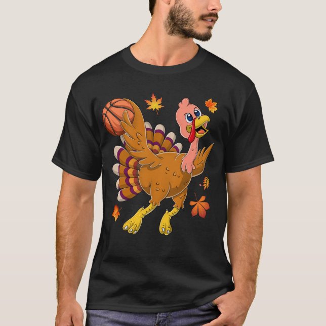 Basketball Spieler Türkei Tag Sonniger Erntedank T-Shirt (Vorderseite)