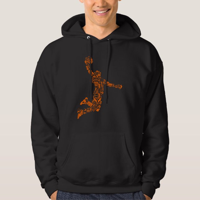 Basketball-Spieler Vintager Sportler Hoodie (Vorderseite)