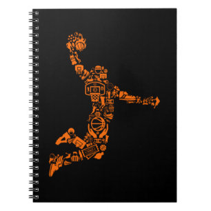 Basketball-Spieler Vintager Sportler Notizblock