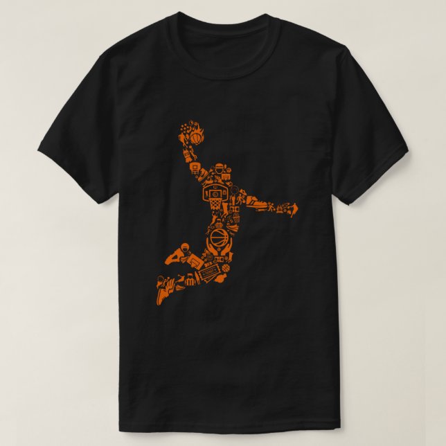 Basketball-Spieler Vintager Sportler T-Shirt (Design vorne)
