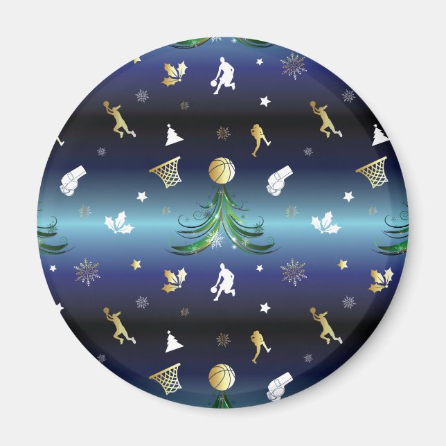 Basketball Spieler Weihnachtsbaum Magnet (Vorne)