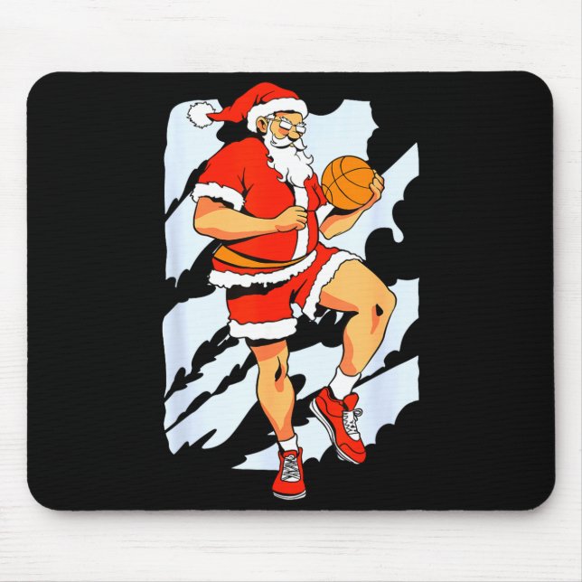 Basketball-Spieler Weihnachtsmann Mousepad (Vorne)