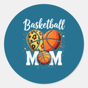 Basketball-Spielerin Mutter Hoops Runder Aufkleber