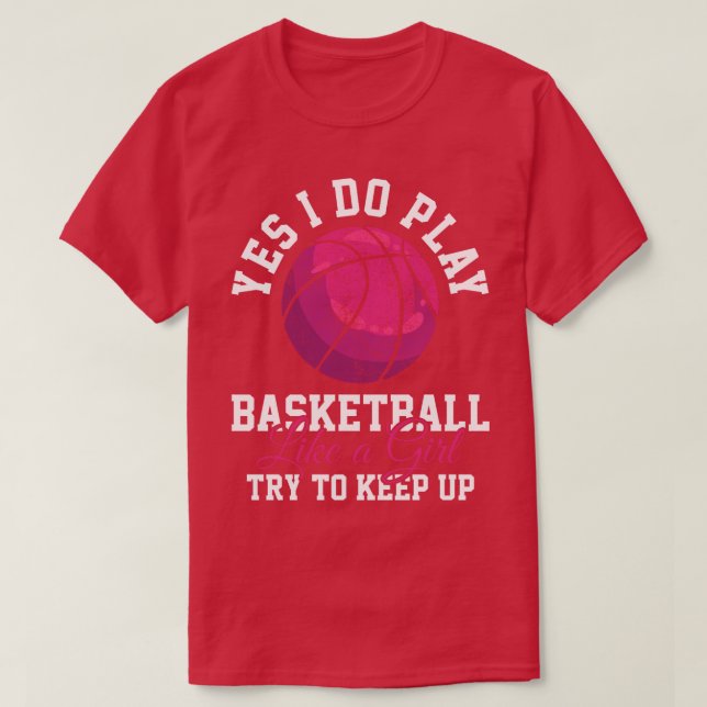 Basketball-Spielermädchen T-Shirt (Design vorne)