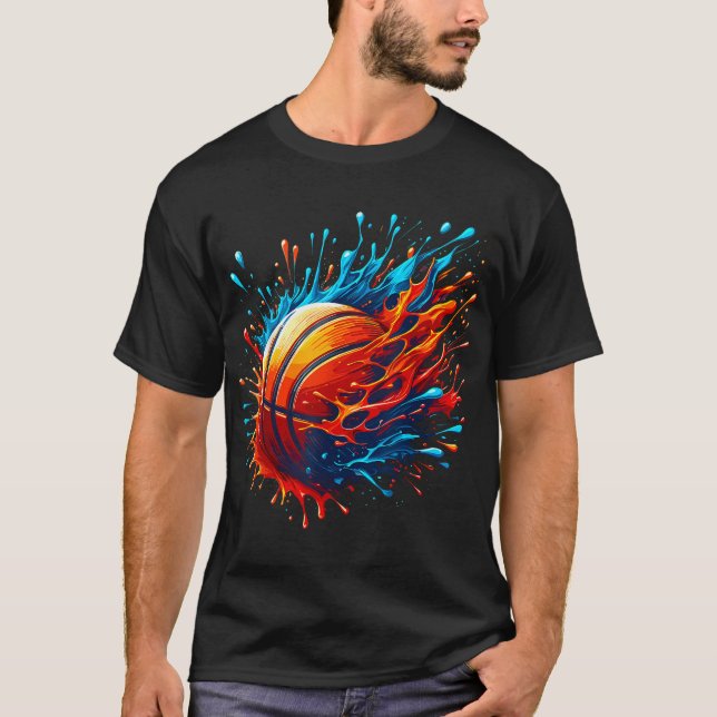 Basketball Splash Team Baller Basketball Basketbal T-Shirt (Vorderseite)
