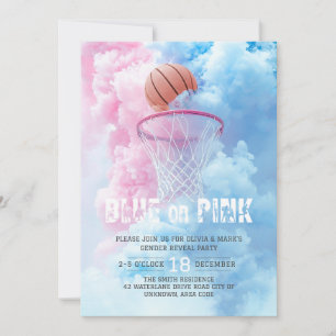 Basketball Sport Baby Gender Reveal Party Einladung