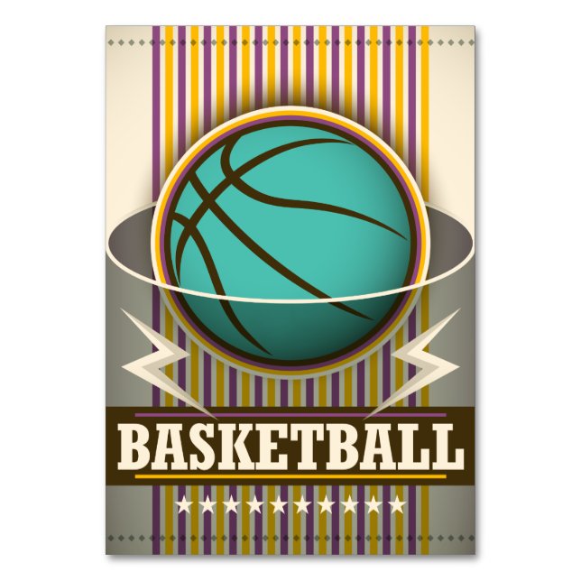 Basketball Sport Ball Game Cool Tischnummer (Vorderseite)