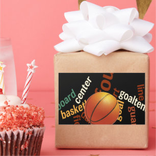 Basketball Sport Fans. Rechteckiger Aufkleber