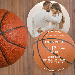 Basketball Sport Foto Orange Wedding Einladung