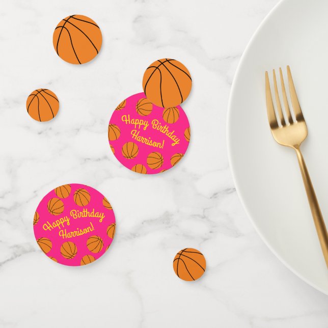 Basketball Sport Geburtstagsparty Pink Konfetti (Gruppe)
