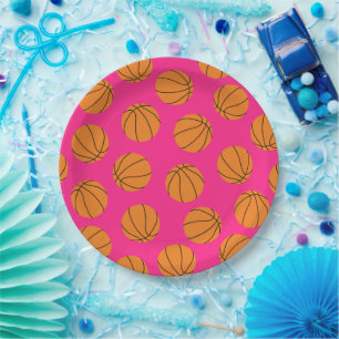 Basketball Sport Geburtstagsparty Pink Pappteller