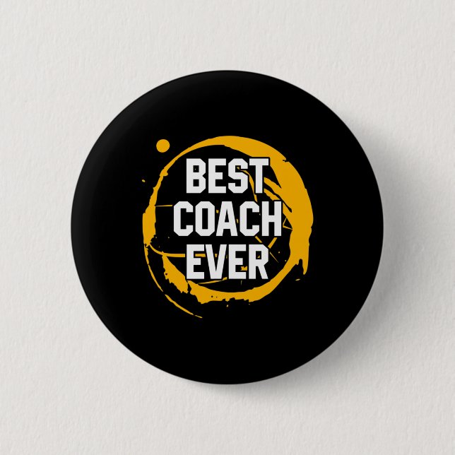 Basketball Sport Geschenk Bester Coach je Geburtst Button (Vorderseite)