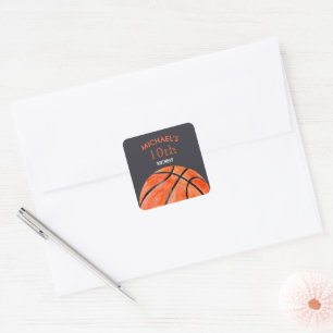 Basketball-Sport-Junge 10. Geburtstagsfeier Quadratischer Aufkleber