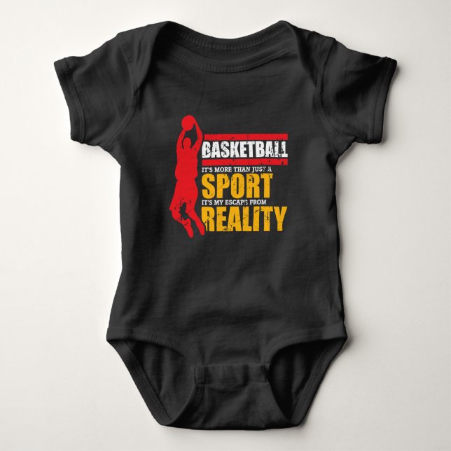 Basketball-Sport - lustige Baby Strampler (Vorderseite)
