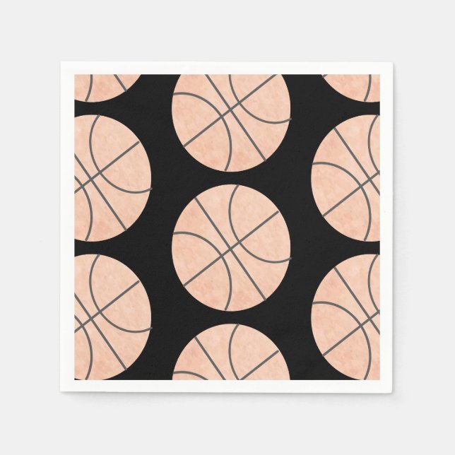 Basketball Sport Napkins Wasserfarbe Farbe Serviette (Vorderseite)