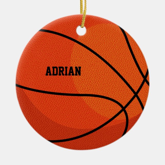 Basketball Sport Personalisiert Weihnachten Keramik Ornament (Vorne)