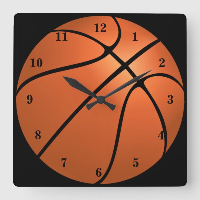 Basketball - Sport Quadratische Wanduhr (Vorderseite)