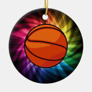 Basketball; Sport; Regenbogen Keramik Ornament