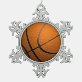 Basketball Sport Schneeflocken Zinn-Ornament