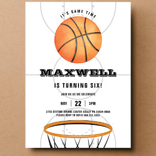 Basketball-Sport Slam Dunk Thema Geburtstag Einladung