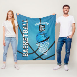 Basketball 🏀 Sportdesign in Baby Blue Fleecedecke