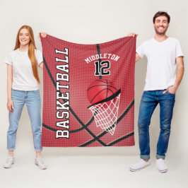 Basketball 🏀 Sportdesign in Rot Fleecedecke