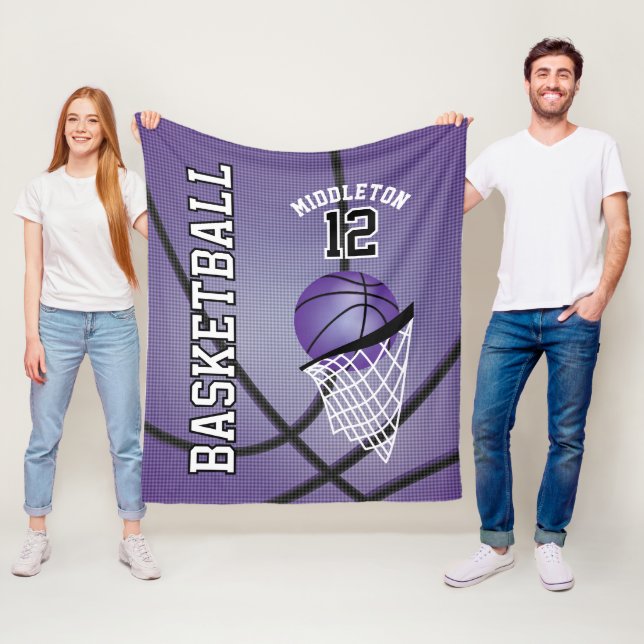 Basketball 🏀 Sportdesign Lila Fleecedecke (Beispiel)
