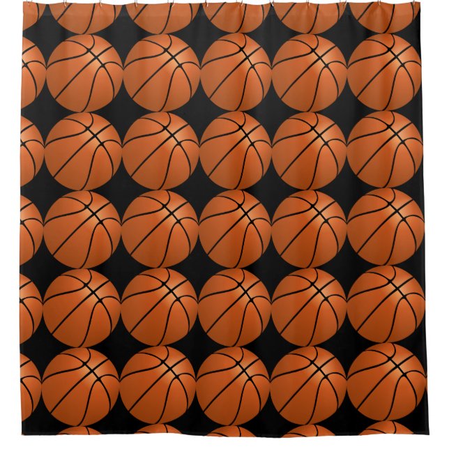 Basketball Sporthalle Duschvorhang (Vorderseite)