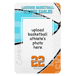 Basketball-Sportlerfoto mit beliebigen Teamfarben Magnet