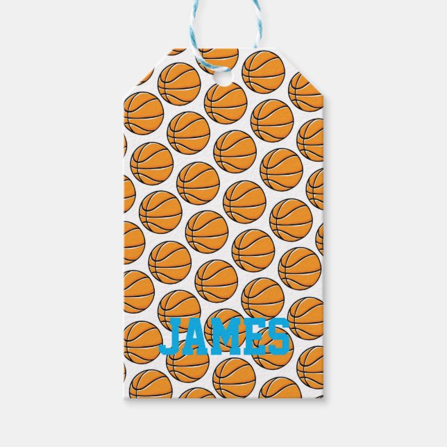 Basketball SportNAME Kinder Party Spaß Geschenkanhänger (Vorderseite)