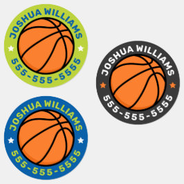 Basketball-Sportnummern Telefonnummer Eigentum Etiketten