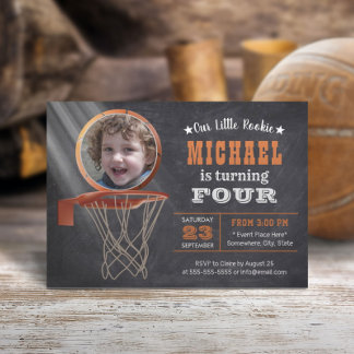 Basketball Sports Custom Foto Geburtstagsparty Einladung