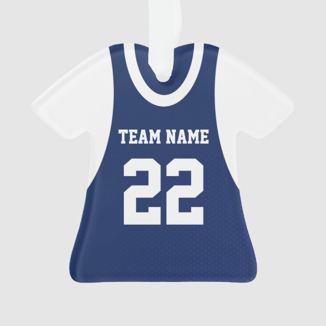 Basketball Sports Jersey Blue mit Foto Ornament (Vorderseite)