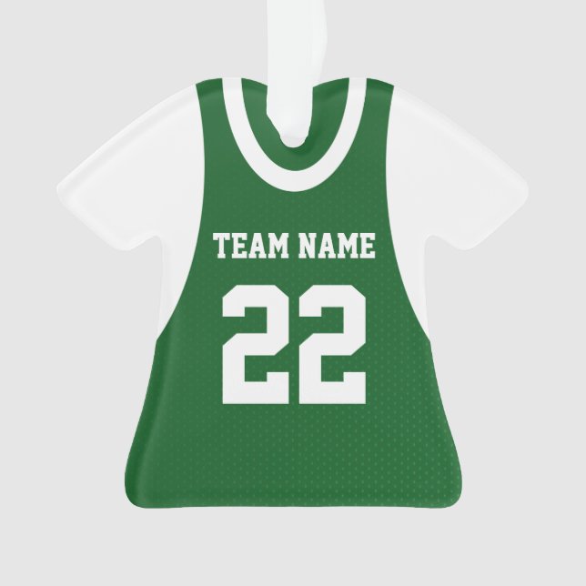 Basketball Sports Jersey Green mit Foto Ornament (Vorderseite)