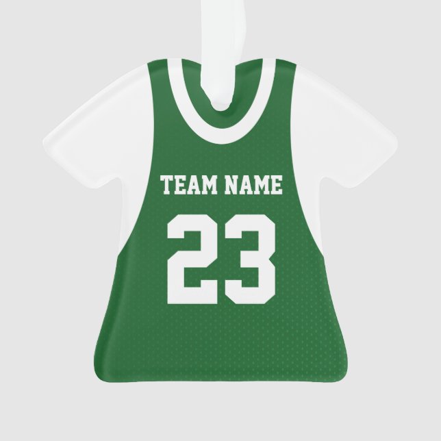 Basketball Sports Jersey Green Ornament (Vorderseite)