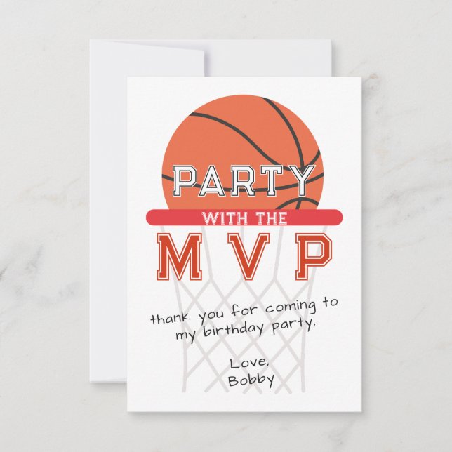 Basketball Sports Jumpman Thema jedes Alter Geburt Dankeskarte (Vorderseite)