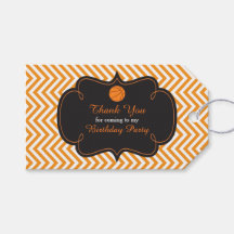 Basketball Sports Orange Geschenk Tag