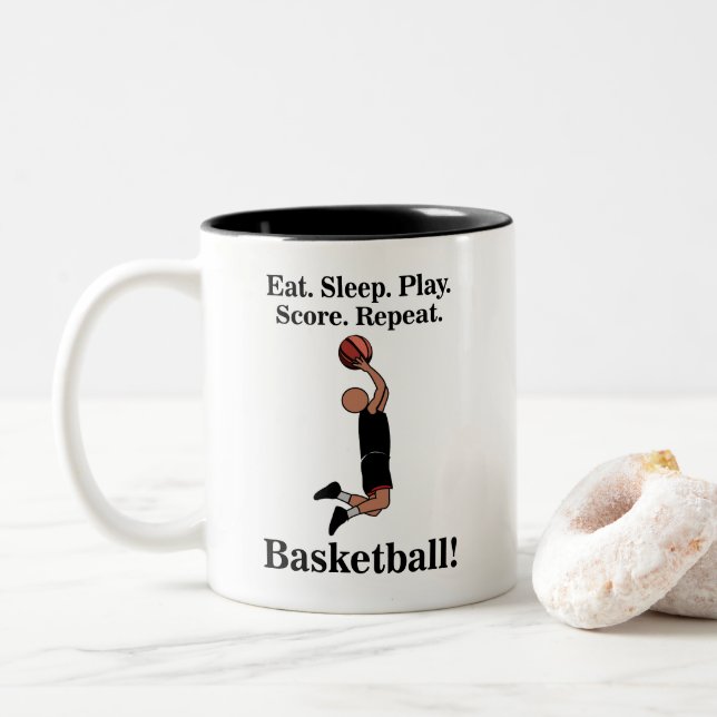 Basketball Sports Player Coach Zweifarbige Tasse (Mit Donut)