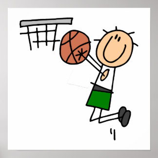 Basketball-Sprung Grün T - Shirt und Geschenke Poster