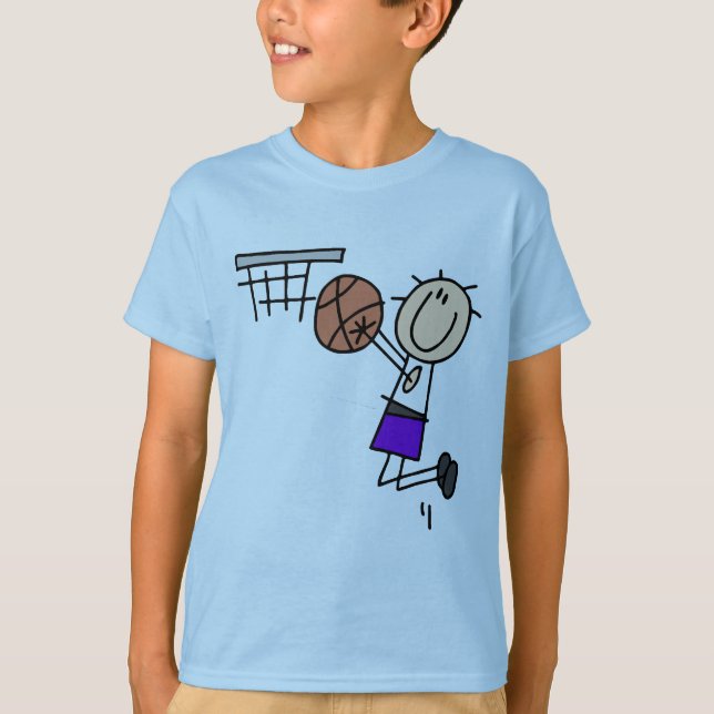 Basketball-Sprungs-Schuss - lila T-Shirts und (Vorderseite)